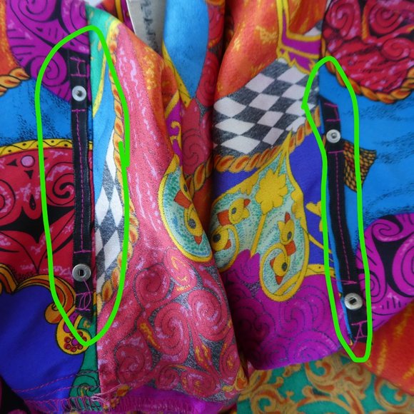 SiLK Satin Vintage 80s Vibrant Color Shawl Wrap Blouse Dana Buchman 12 Large - Picture 6 of 9